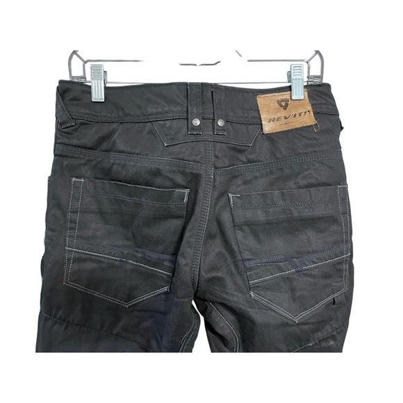 Rev'it NWOT Carnaby Straight Fit Biker Black Pants Size 28 Button Fly Pocket - Picture 6 of 6